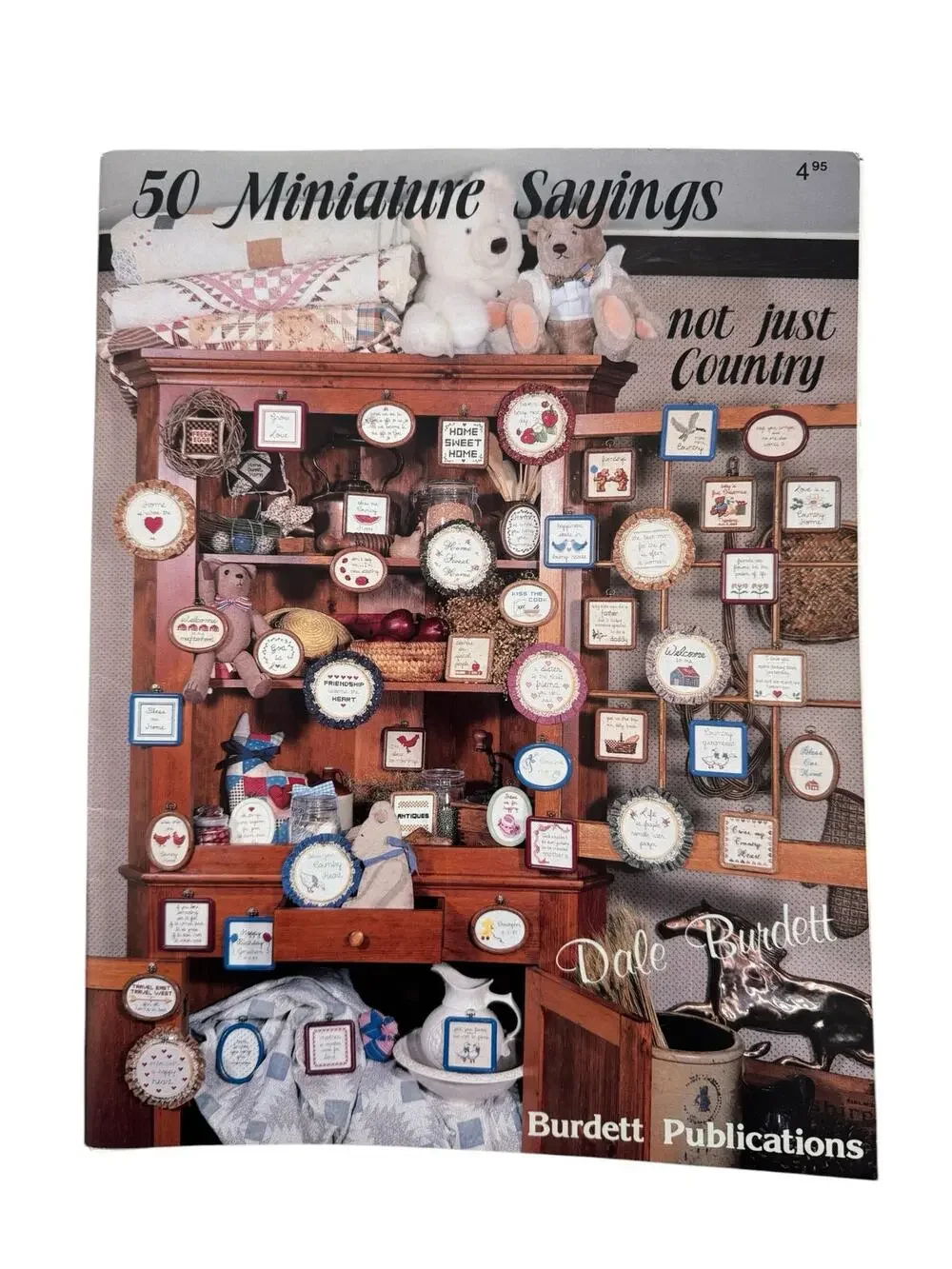 Vintage 50 Miniature Sayings Not Just Country Cross Stitch Design Book Burdett